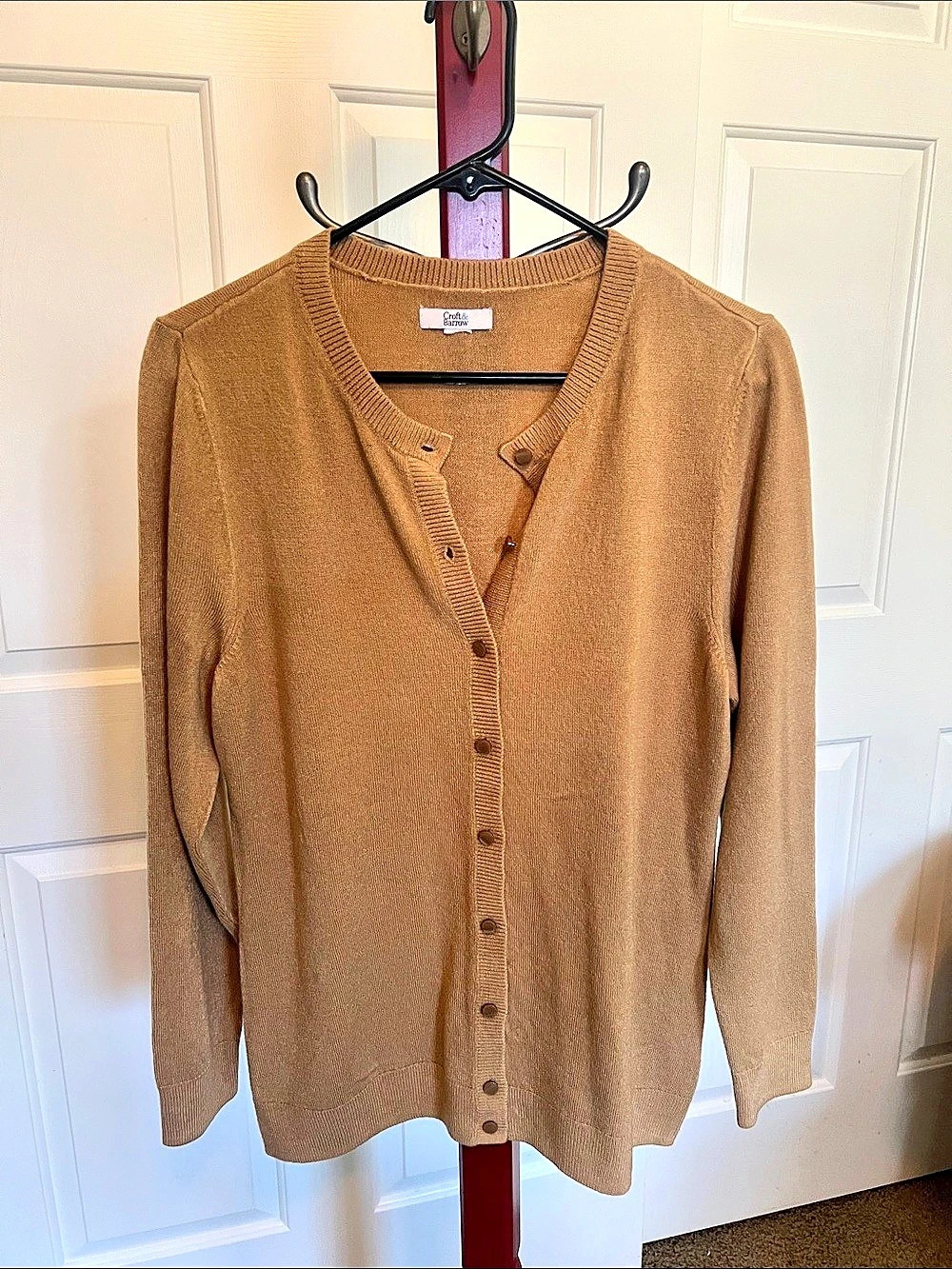 Croft & Barrow Brown Button-Front Cardigan
